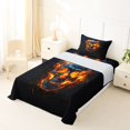 thumbnail image 5 of Homewish Horror Glowing Skull Twin Sheets,Skeleton Halloween Bedding,Orange Black,3-Piece,1 Fitted Sheet and 1 Pillowcase, 5 of 6
