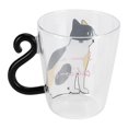 thumbnail image 4 of Vaso para gato, taza para gato, café, leche, taza transparente para gato, taza de animal linda, artesanía excepcional, 4 of 8