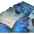 thumbnail image 4 of Blue Butterfly Shower Curtain Vintage Butterfly Bathroom Shower Curtains Farmhouse Butterfly Bathroom Decor Shower Curtains Fabric Polyester Waterproof with Plastic Hooks 72" X 72", 4 of 6