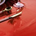 thumbnail image 6 of BalsaCircle 40" x 90" Red Metallic Rectangular Disposable Plastic Tablecloth Tables, 6 of 7