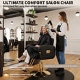 thumbnail image 6 of Baasha Ergonomic Reclining Salon Chair with Adjustable Headrest & Reclining backrest, Heavy Duty Barber Chair with Steel Frame, Stylish Hair Chair with Leather Upholstery, Weight Capacity 440 lbs, 6 of 10