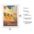 thumbnail image 2 of Tétouan (Tetuán) Morocco - City of the White Dove - Vintage Travel Poster by Mariano Bertuchi c.1940 - Fine Art Rolled Canvas Print 27in x 40in, 2 of 4