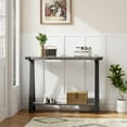 thumbnail image 4 of Slim 2-Tier Console Table with Open Storage Shelf – Narrow Sofa Table – Robust Metal Frame & V-Shaped Legs – Rustic Accent Furniture for Entryway, Living Room, or Hallway – 25 Years Grey, 4 of 7