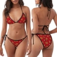 thumbnail image 3 of KLL Gingerbread Man Print Bikini Set for Women,String Two Piece Halter Top Triangle Bikini Set with Tie Side Bottom Sexy Swimsuit Bathing Suits, 3 of 6