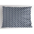 thumbnail image 1 of Swans Pillow Sham, Continuous Delicate Lake Animal with Pond Lillies Floral Cute Pattern, Decorative Standard Queen Size Printed Pillowcase, 30" X 20", Ceil Blue Pearl Pale Rust, by Ambesonne, 1 of 2