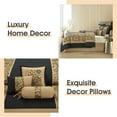 thumbnail image 4 of Lanco Black and Gold Comforter Set King Size , 7 Piece Jacquard Soft Bedding Set , All Season, 4 of 7
