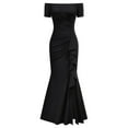 thumbnail image 3 of DHFJKG Womens Long Sleeve Maxi Dresses Off Shoulder Bodycon Formal Wedding Guest Side Slit Long Dress Spring Stylish Dresses, 3 of 4