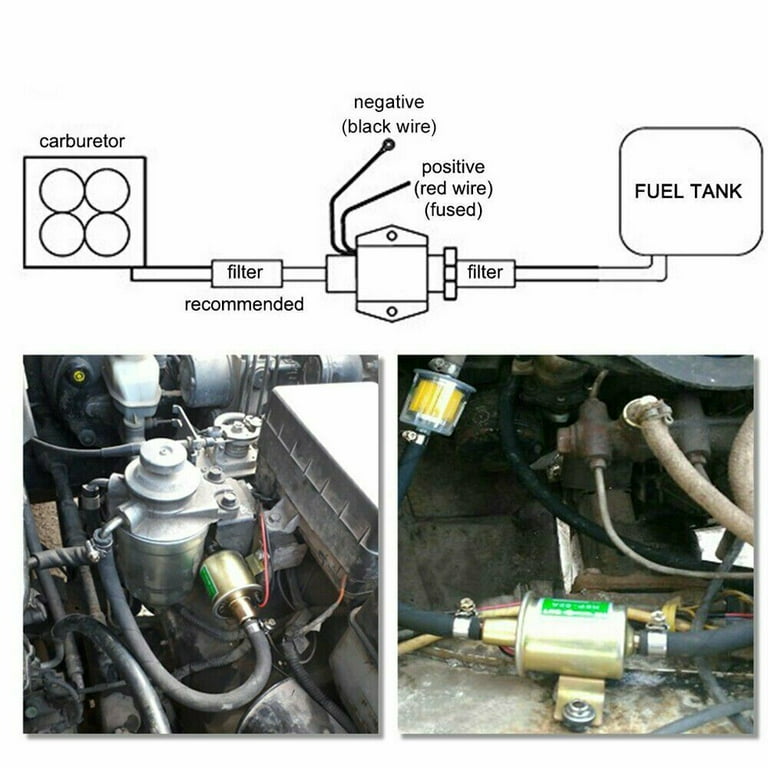 Electric Fuel Pump Universal Low Pressure 2.5 4 Psi Inline Lawn Mower Carburetor
