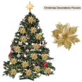 thumbnail image 3 of CNKOO 5/10pcs Artificial Poinsettia Flower Shiny 5.51 Inch for  Tree Wreath Decor, 3 of 7