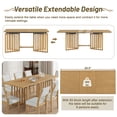 thumbnail image 2 of MAYEERTY Farmhouse 9-Piece Extendable Dining Table Set with 2 Leaves and 8 Chairs, Natural, 2 of 9