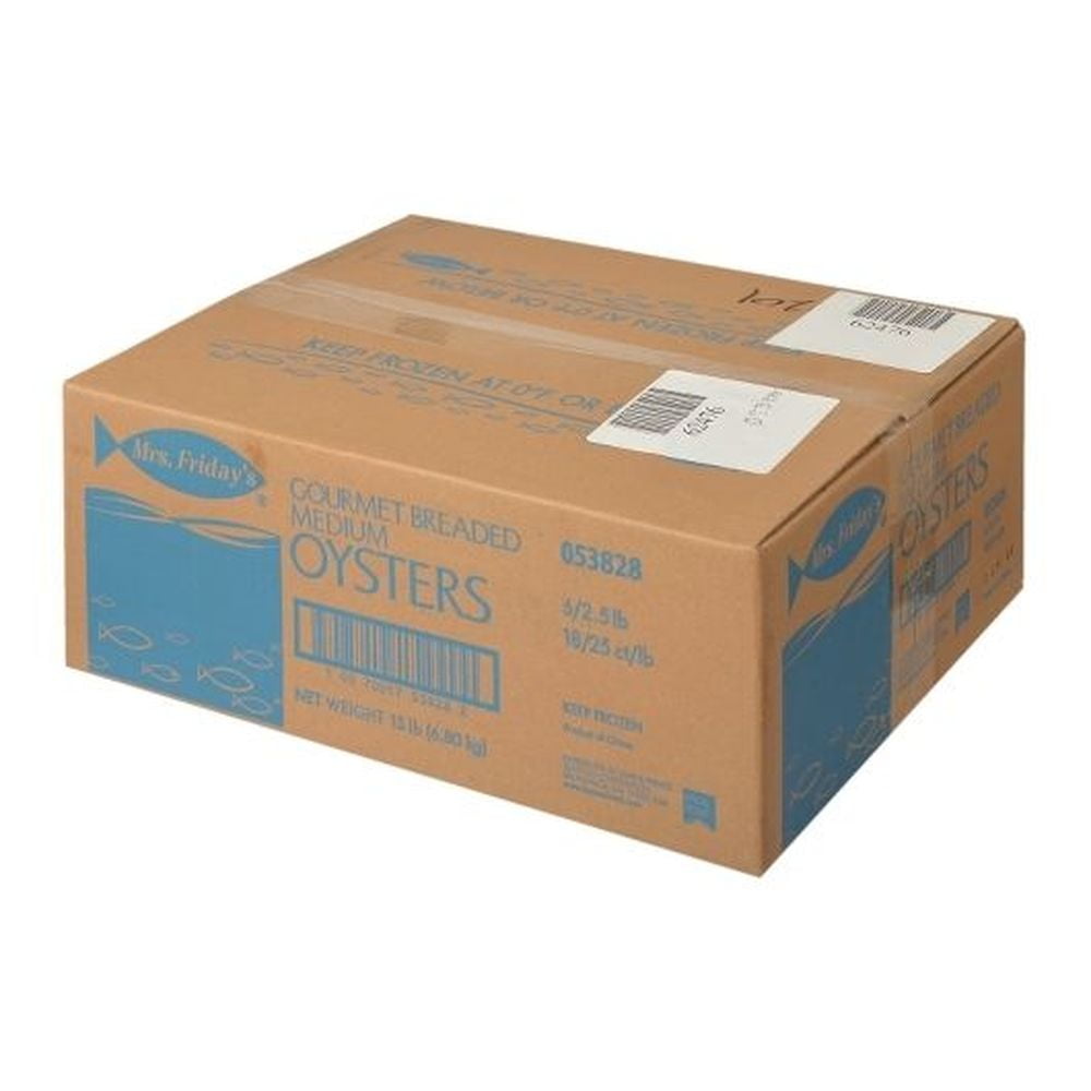 MRS.Fridays Gourmet Panko Breaded Medium Oysters, 2.5 Pound -- 6 per case.