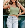 thumbnail image 3 of Womens Sleeveless Halter Crop Top Knit Sweater Vest Ribbed Camisole Tank Tops, 3 of 5