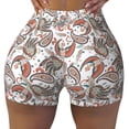 thumbnail image 2 of Balery Paisley Floral Pantalones cortos de entrenamiento estampados para mujer, sin costuras, ajustados, para gimnasio, yoga, correr, deportes, ejercicio activo, fitness.-Small, 2 of 8