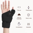 thumbnail image 3 of Wrist Support Splint with Fastener Tape Breathable Extra Soft Adjustable Thumb Support Wrist Protector for Tendonitis Arthritis-Black, 3 of 8