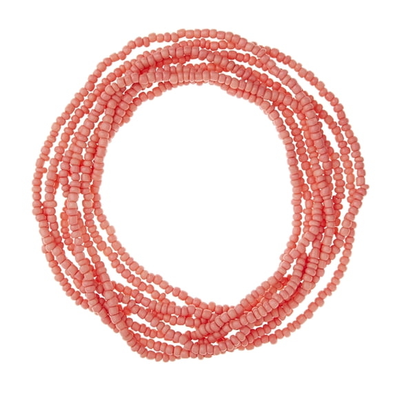 Bead Landing Coral Glass Medium Rondelle Seed Beads, 6/0, 12 Pack