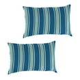 thumbnail image 5 of Jordan Manufacturing 12" x 18" Sanders Puff Blue and Gray Green Stripe Rectangular Outdoor Lumbar Throw Pillow (2 Pack), 5 of 10