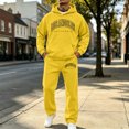 thumbnail image 2 of CONFREE Mens Sweatsuit 2 Peice Sets Lined Sweat Suit for Men Letter Graphic Y2K Hoodies Sweatpants Outfits Warm Fall Winter Track Suits Set, 2 of 4