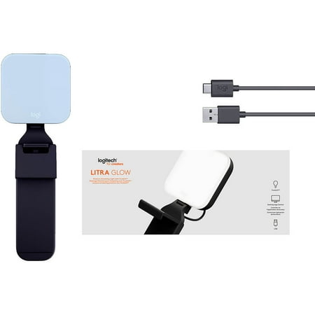 Logitech - Litra Glow Premium LED Streaming Light with TrueSoft, Adjustable mount and Desktop app control for PC/Mac - Graphite