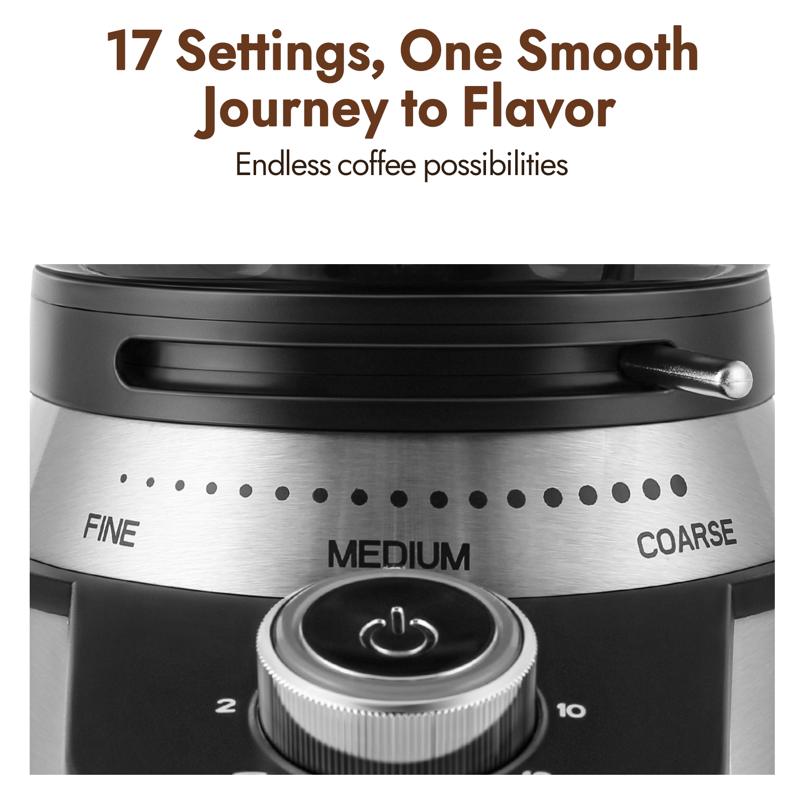 Secura Electric Conical Burr Coffee Grinder With 17 Grind Settings From French to Espresso, Black