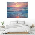 thumbnail image 3 of JRXY  Ocean Tapestry Wall Hanging, Sea Beach Wave Sun Cloud Landscape Scenery Nature Wall Art [Double-Folded Hems] Bohemian Home Decor for Bedroom, Dorm, College, Living Room,40x30, Blue 40x30in, 3 of 7