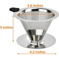 thumbnail image 4 of Filtre à Café Verseur en Acier Inoxydable Réutilisable Cône Sans Papier pour 1-2 Tasses, 4 of 4