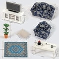 thumbnail image 2 of Ksopiavobs Miniature Dollhouse Furniture 1 12 Scale - Wooden Dollhouse Furniture Set for Dollhouse Living Room - Doll House Furniture Incl Sofa, TV Cabinet, Coffee Table and Other Accessories (Blue), 2 of 6