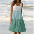 thumbnail image 2 of Vestido HUOGUO, estampado de moda para mujer, vacaciones y verano, sin mangas, 2 of 5