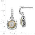 thumbnail image 3 of 14K Two-Tone Gold Earring Drop & Dangle Yellow Women'S Diamond Round 23 mm 13, 3 of 3