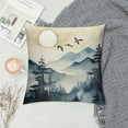 thumbnail image 2 of COMIO  Misty Mountain Forest Pillow Covers Blue Burnt Orange Watercolor Nature Woodland Double Sided Cushion Covers Foggy Forest Decorative Pillowcases for Couch Bedroom Car, 2 of 5