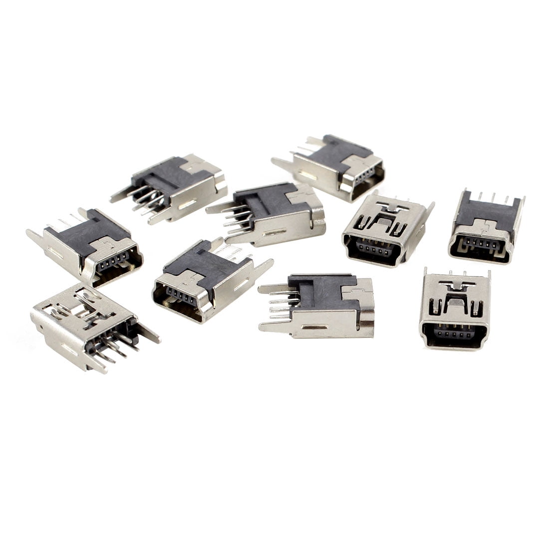 10Stk Mikro USB Buchse Steckdose Anschluss Jack Port 5-Pin DIP 180 Grad Adapter