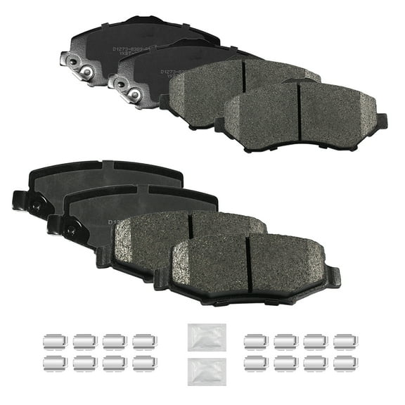 ACB ZONE Front & Rear Disc Ceramic Brake Pads Set w/Hardware Fit for 2007 2008 2009 2010 2011 Dodge Nitro Jeep Liberty Wrangler Jk