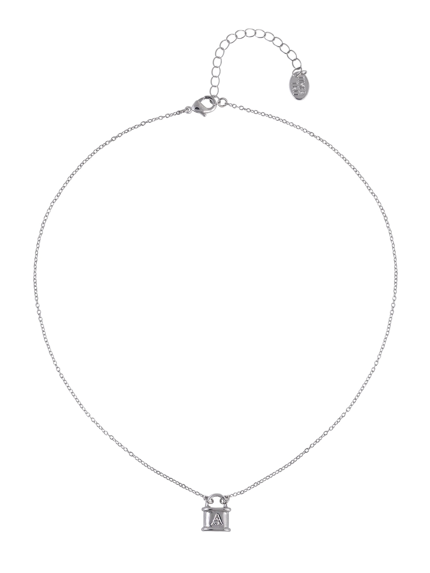 Time and Tru Silvertone Padlock Initial "A" Necklace
