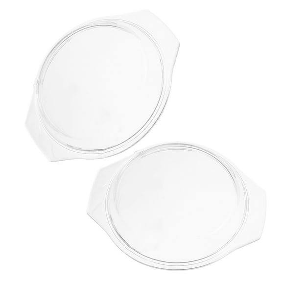 VORCOOL 2Pcs Glass Microwave Splatter Cover Heat Resistant Plate Cover Lid for Fruit Vegetables Cooking 17.8in