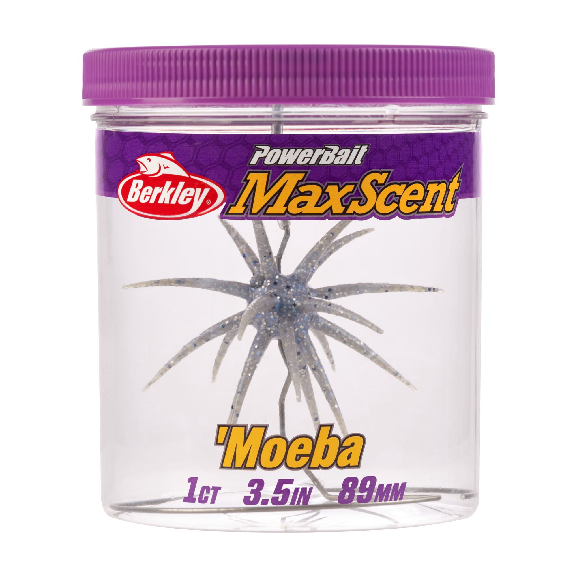 Berkley PowerBait® MaxScent 'Moeba, 3.5 in, Creatures, Blue Pearl Black Hologram (1-count)