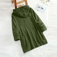 thumbnail image 6 of Women's Trendy Fleece Hoodies Loose Casual Warm Long Sleeve Solid Color Fluffy Pullover Coats with Pockets (L, Army Green), 6 of 7