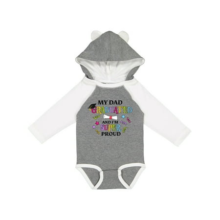 

Inktastic My Dad Graduated and I m Super Proud Gift Baby Boy or Baby Girl Long Sleeve Bodysuit