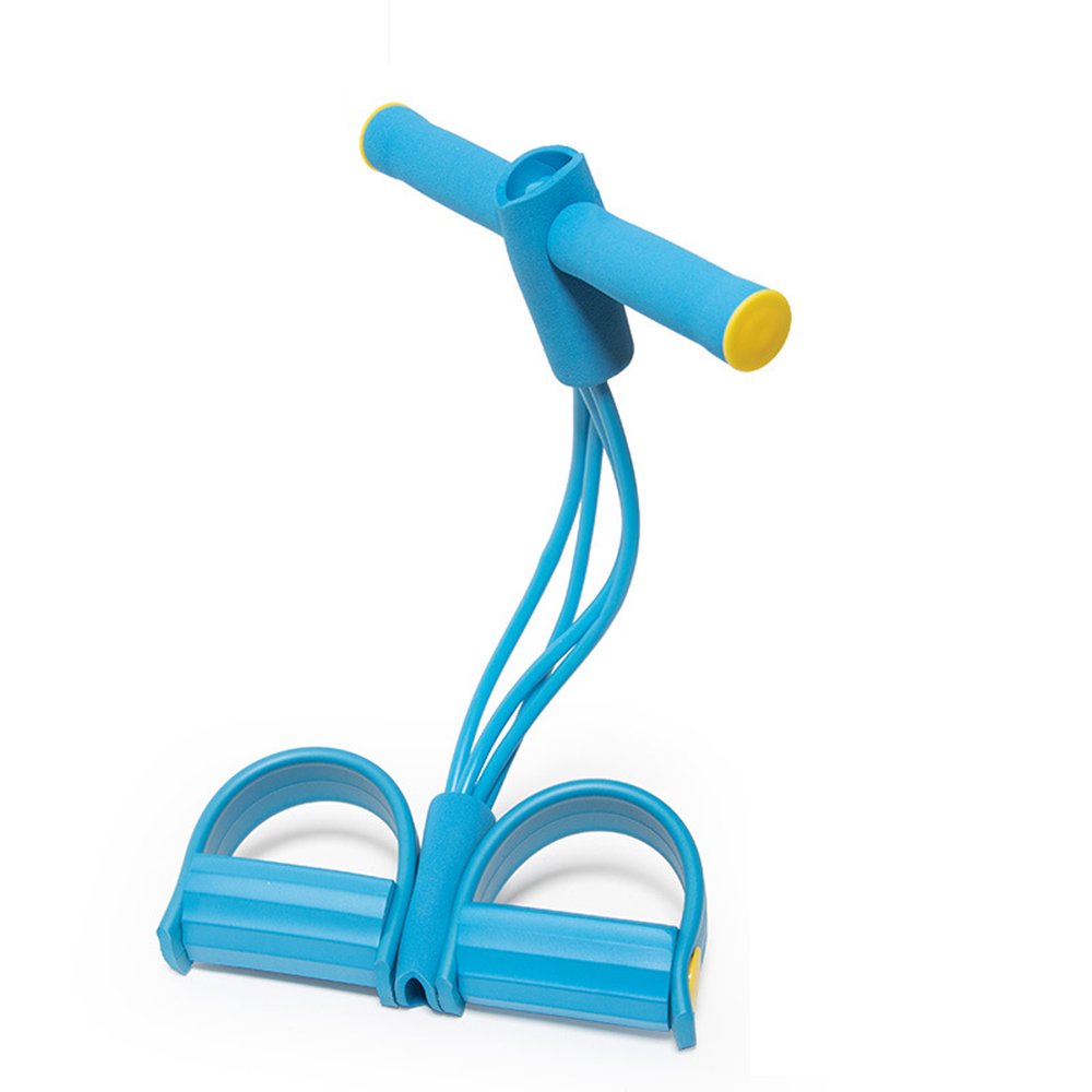 Fitness Pedal Puller Resistance Band 4 Tubes Elastic Rope Situp Pull