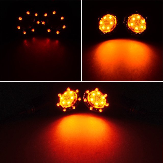 2 uds luces de freno de luz de señal de giro de motocicleta 12V 13LED ámbar Ndcxsfigh Accesorios para autos y motos