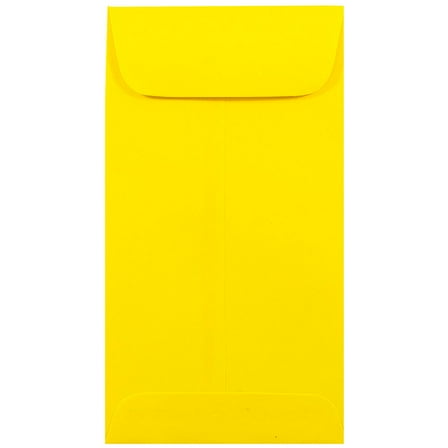 JAM Paper No. 7 Coin Envelopes, 3 1/2 x 6 1/2, Yellow, 500/Box