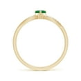 thumbnail image 2 of ANGARA Natural Solitaire Emerald Heart Promise Ring with Diamond Accents in 14K Yellow Gold for Women (Size-4mm) | May Birthstone, Birthday, Anniversary, Jewelry Gift for Women | Natural Emerald Ring, 2 of 8