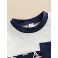 thumbnail image 5 of Wassery Baby Boys Jumpsuits 4th of July Outfits Short Sleeve Stars/Stripes Printed Summer Short Romper Summer Independence Day Clothes for Newborn Infant, 5 of 8