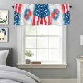 thumbnail image 3 of Independence Day Fireworks Valances for Windows,Kitchen Valance Rod Pocket Short Curtain, Red White Blue Flag Border Valance Curtain Window Valances for Bedroom Bathroom Living Room 54x18in, 3 of 9