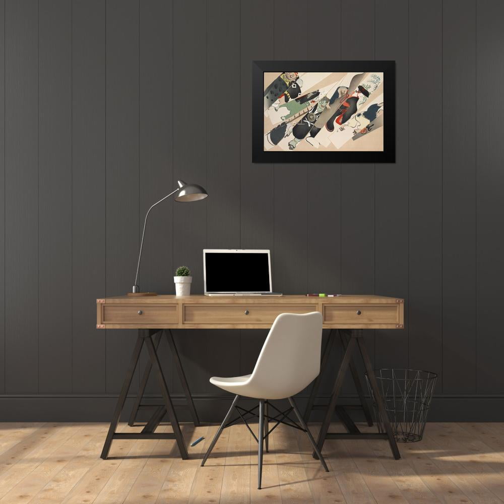 Sekka, Kamisaka 24x17 White Modern Wood Framed Museum Art