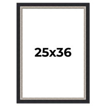 25x36 Frame Black Real Wood Picture Frame Width 2.25 Inches | Interior Frame Depth 0.5 Inches |
