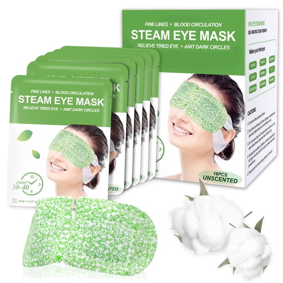 Máscaras de ojos Steam ProCiv para aliviar los ojos secos, 16 paquetes, sin perfume