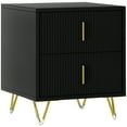 thumbnail image 1 of HOMCOM Nightstand, Bedside Table, Side End Table w/ 2 Drawers, Metal Legs, 1 of 10