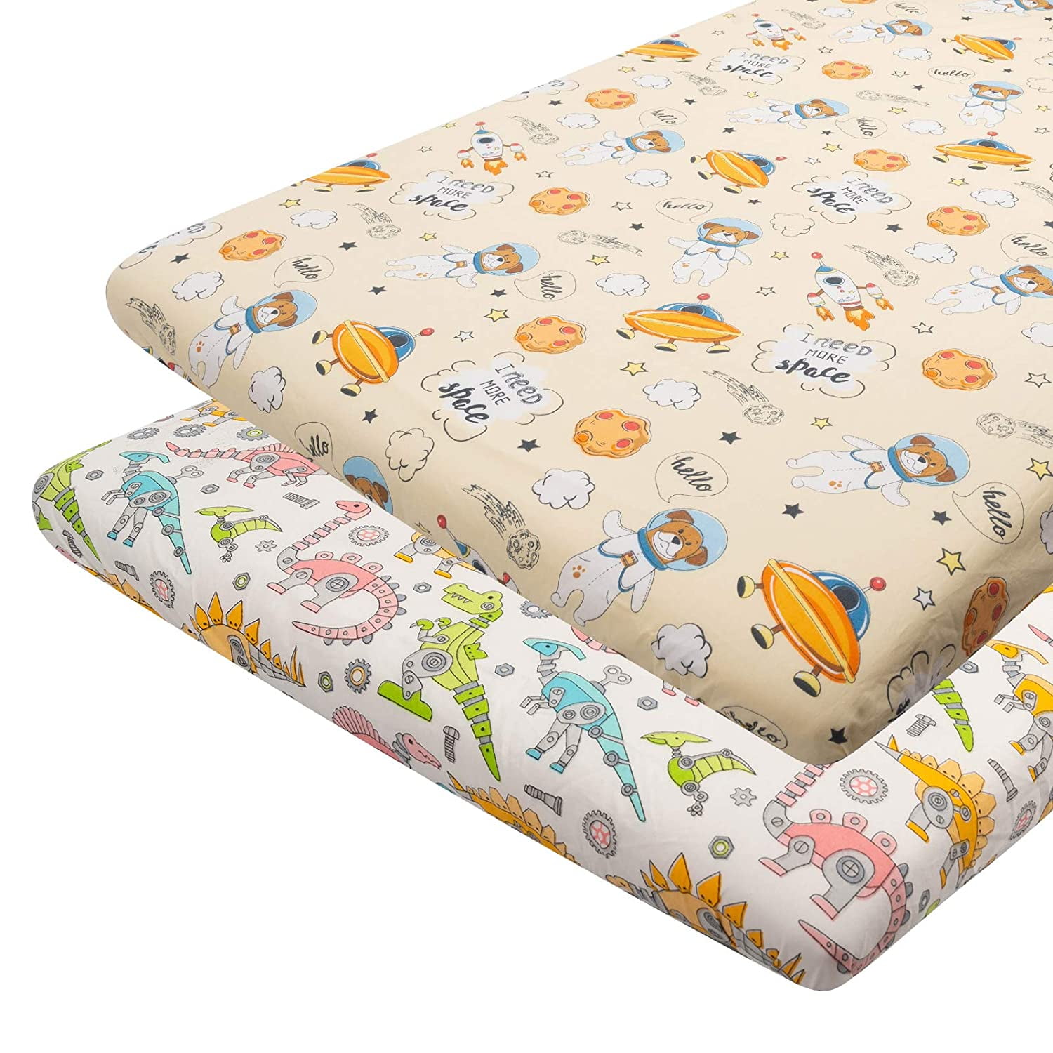 Baby Play Playard Sheets for Boys & Girls Cradle Sheets 100 Organic Cotton 2 Pack 27 x39 x4