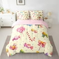 thumbnail image 3 of Feelyou Christmas Candy Twin Bedding Sets 7-Piece for Kid, Yellow Pink Bedding Comforter Set, Love Heart Print Reversible Sheet Sets, Microfiber Bedroom Decor, 3 of 8