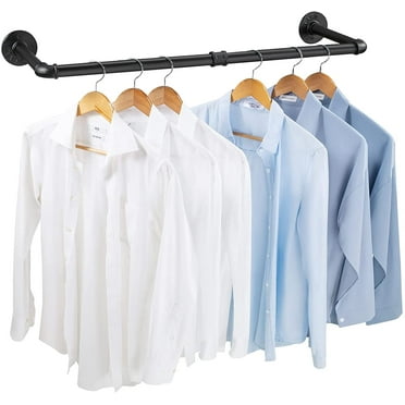 Heavy Duty Industrial Pipe Clothes Rack 38'' L Wall Mounted Garment Rack, Clothes Hanging Rod Bar for Laundry Room
