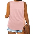 thumbnail image 5 of Yeaiivve Womens Plus Size Sleeveless T-Shirts Solid Color Loose V Neck Tank Tops Soft Stretchy Undershirts Lightweight Breathable Workout Tanks Pink 3XL, 5 of 8